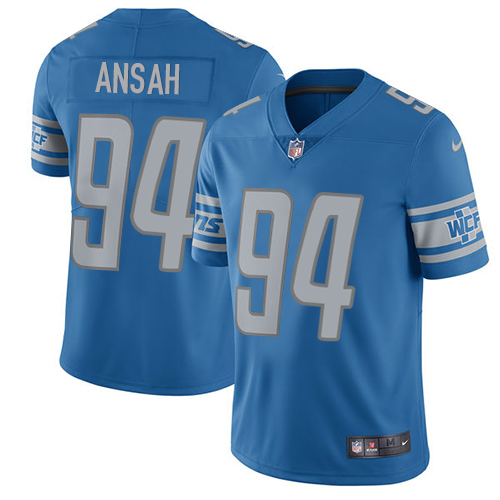 Nike Lions #94 Ziggy Ansah Blue Team Color Men's Stitched NFL Vapor Untouchable Limited Jersey